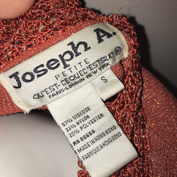 Joseph Bronze Orange Shimmery Lace Collar Cardigan - Picture 8 of 14